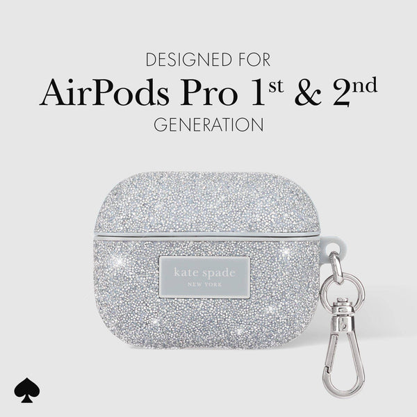 Kate spade new york AirPods Pro 1 & 2 Crystal Pavé Silver: Crystal Pave Silver