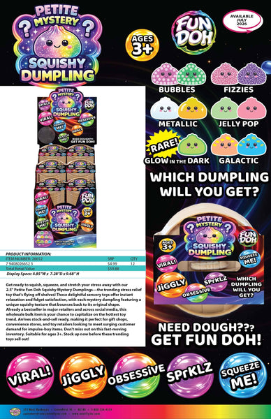 Fun Doh Squishy Mystery Mini Petite 2.5" Dumpling Toy: