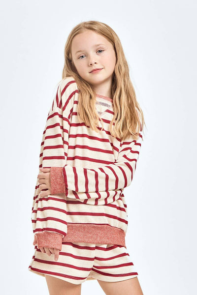 Stripe French Terry Sweatshirt: Off White