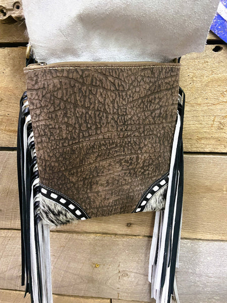 Cowhide Fringe Western Bag Purse Crossbody Myra