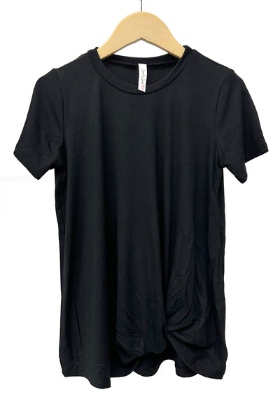 Twisted Knot Short Sleeve T shirt: Black