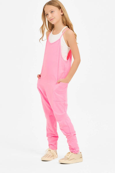 Drop Crotch Sleeveless Jumpsuit: Black
