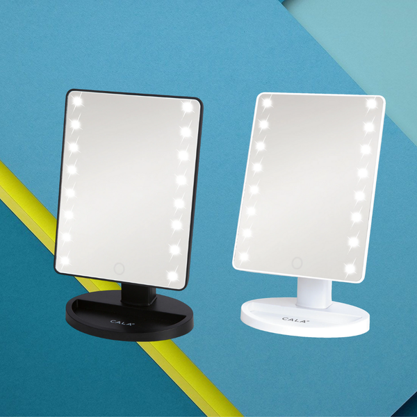 CALA LED Lights Vanity Portable Makeup Mirror: Black