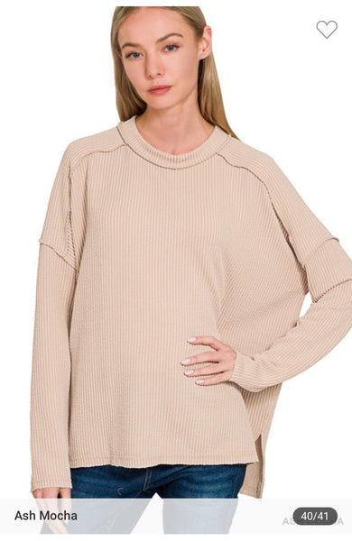 Ribbed long sleeve tee