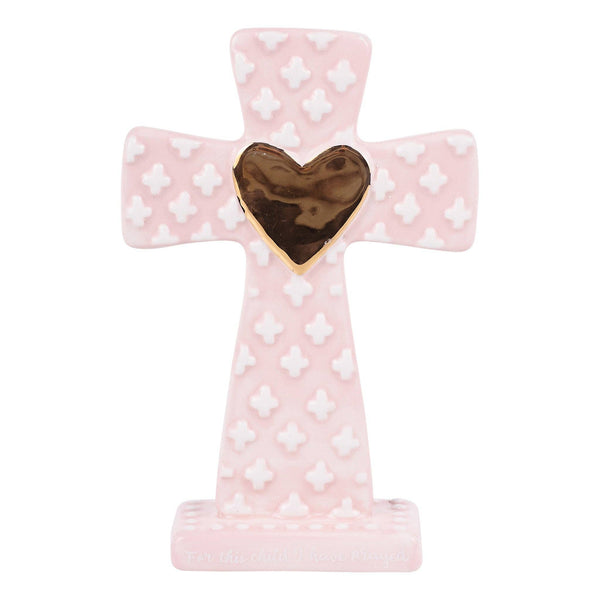 For This Child I Have Prayed Pink Standing Cross