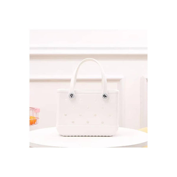 Mini Kid Beach Waterproof Rubber Jelly Tote Bag: GREEN