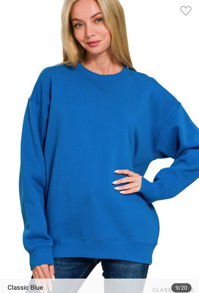 Fleece round neck sweatshirt