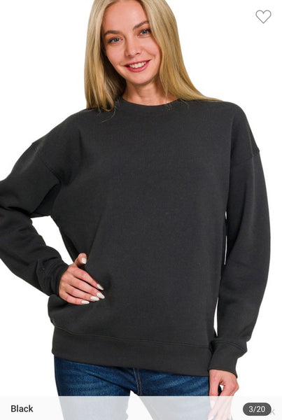 Fleece round neck sweatshirt