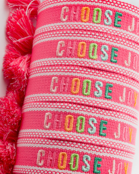 Colorful Embroidered Bracelets: Blush | Be Kind