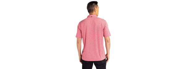 Cutter & Buck Forge Eco Heather Stripe Recycled Mens Polo: College Purple Heather