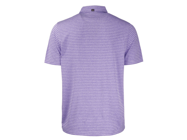Cutter & Buck Forge Eco Heather Stripe Recycled Mens Polo: College Purple Heather