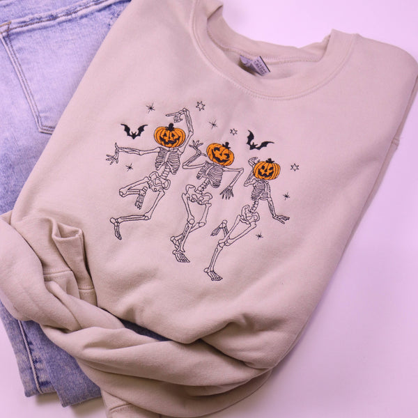 Dancing Skeleton Heads Halloween Sweatshirt: