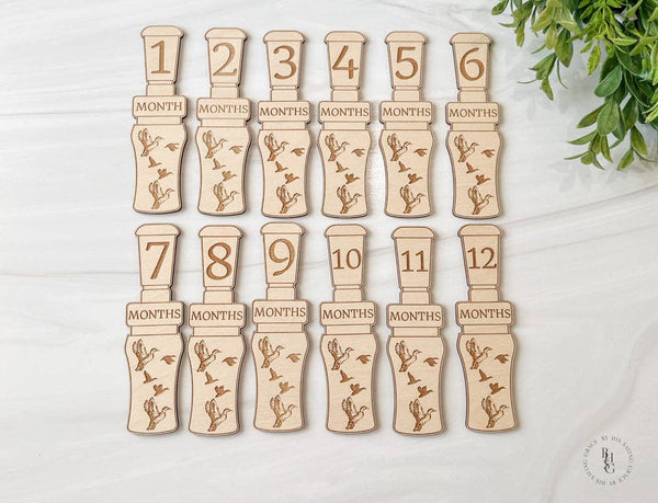 Duck Call Monthly Milestones Markers For Baby Photos