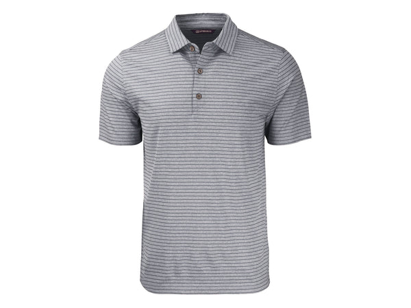Cutter & Buck Forge Eco Heather Stripe Recycled Mens Polo: College Purple Heather