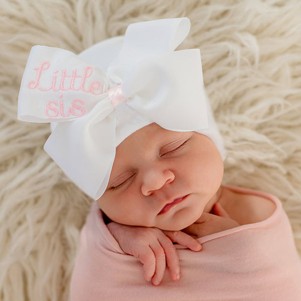 Little sis ribbon bow Pink Hat