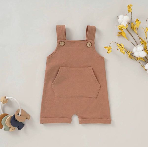 French Terry Overalls - Baby and Toddler: Rust