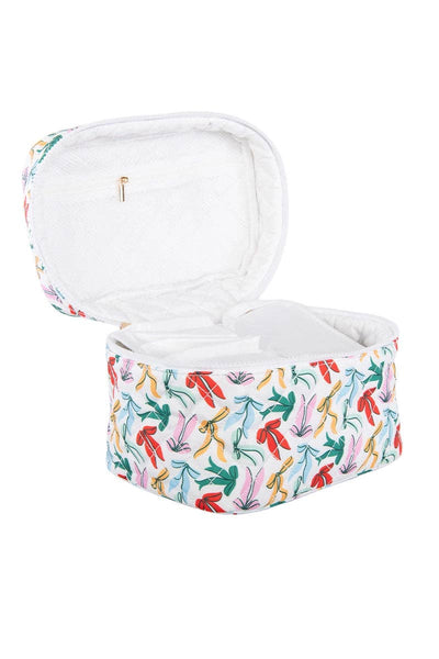 Whimsical Bows Cosmetic Bag: White