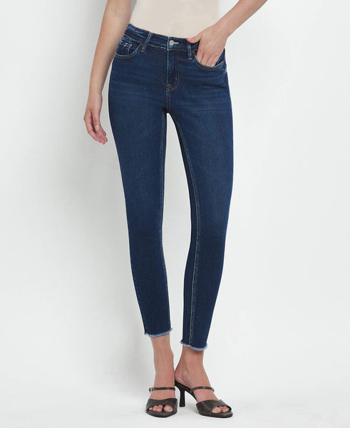 MID RISE RAW HEM CROP SKINNY JEANS V2159D: EMERSON