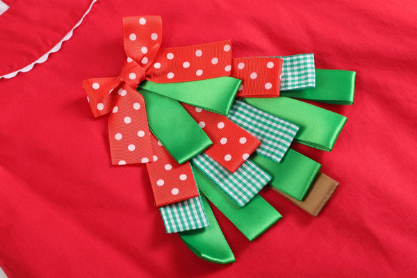 Ribbon Christmas Tree Yoke Dress