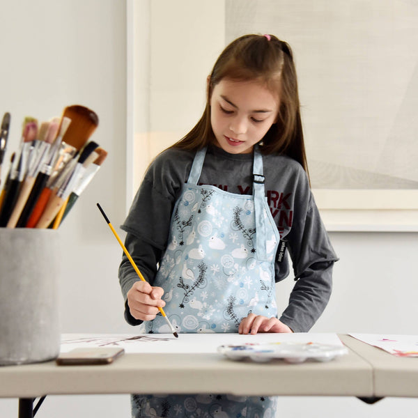 Little Helper Kids Apron, Washable Cotton/Poly - Poppies: SMALL