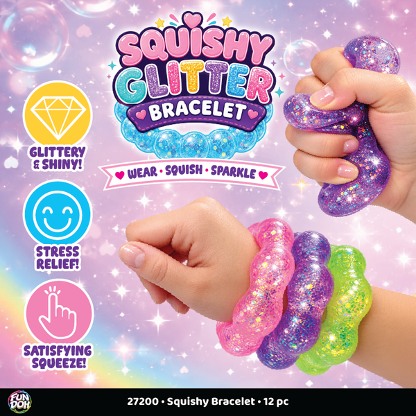 Fun Doh Squishy Sparkle Glitter Sensory Bracelet-