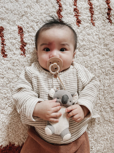 Bitzy Pal Natural Rubber Pacifier & Plush: Cow
