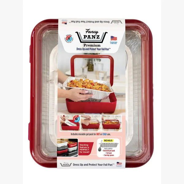 Premium Set - Pan Frame w/ Lid & Hot or Cold Gel Pack - Red