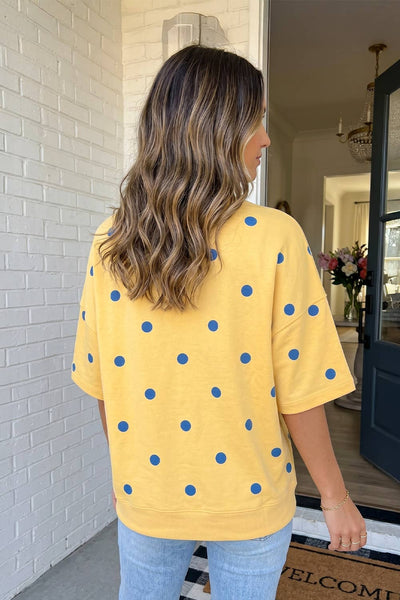 LAS Polka Dot Oversize Blouse Yellow