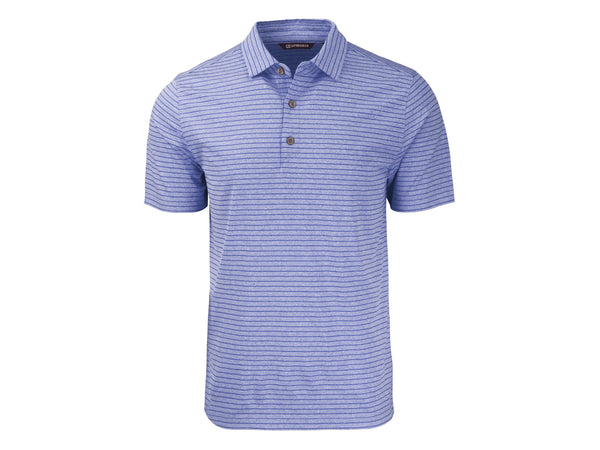 Cutter & Buck Forge Eco Heather Stripe Recycled Mens Polo: College Purple Heather