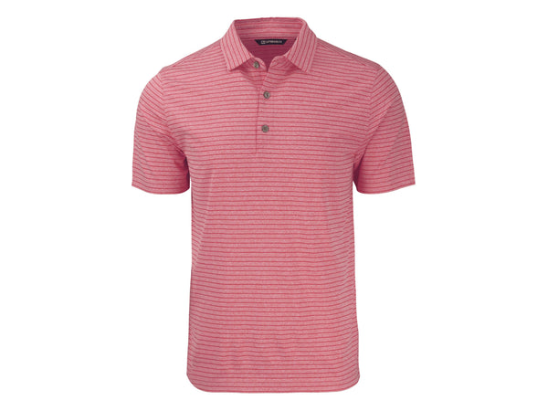 Cutter & Buck Forge Eco Heather Stripe Recycled Mens Polo: College Purple Heather