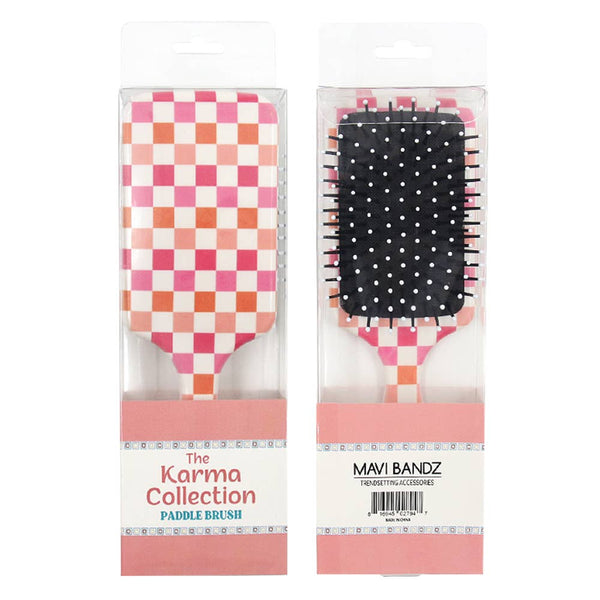 Karma Collection Fun Pattern Paddle Hair Brush Smiley Floral