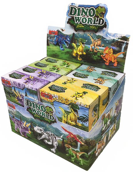 Dinosaur Brick Kits Display Box (16 kits, x2 of each)