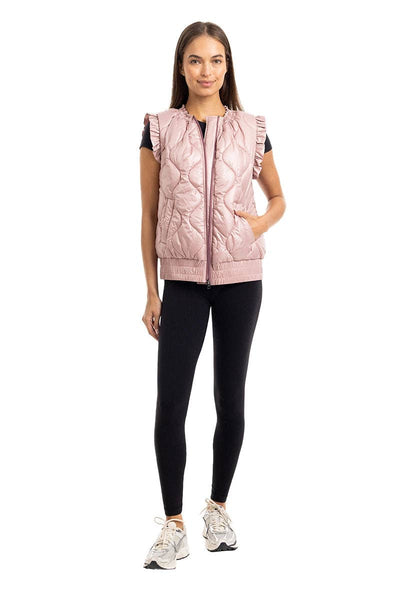 Blush Lightweight Metallic Puffer Vest:
