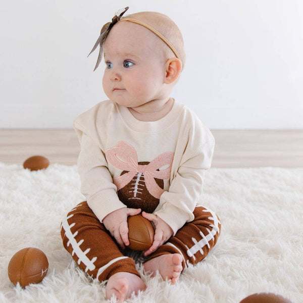 Coquette Football Patch Long Sleeve Romper