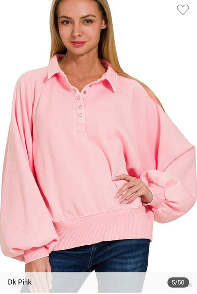 Button up Collared pullover