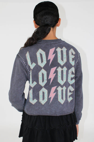 Acid Wash Love Sweatshirt