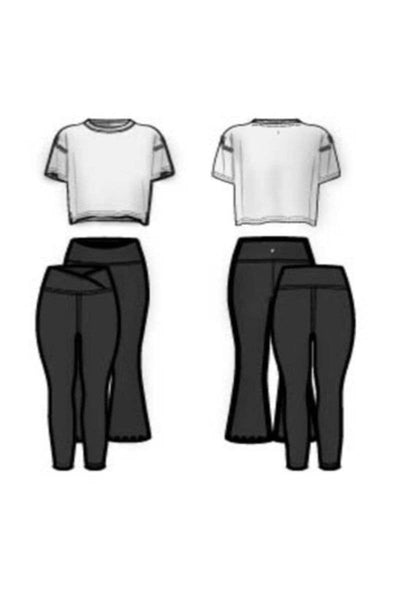 Girls Super Soft T Shirt, Leggings, Flare - 3 PCS SET: HTR.GREY/ROSE VIOLET/BLACK