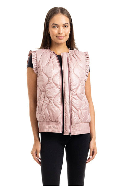 Blush Lightweight Metallic Puffer Vest: