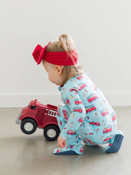 SoftSnooze™ Baby Boys Bamboo Viscose Paws To The Rescue Footed One Piece Pajama: Blue