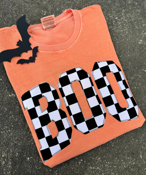 Boo Halloween Checkerboard Short Sleeve: