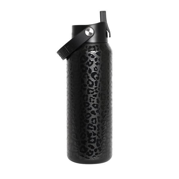 Core Insulated Leakproof Bottle w/Handle 40oz - Black Leopard