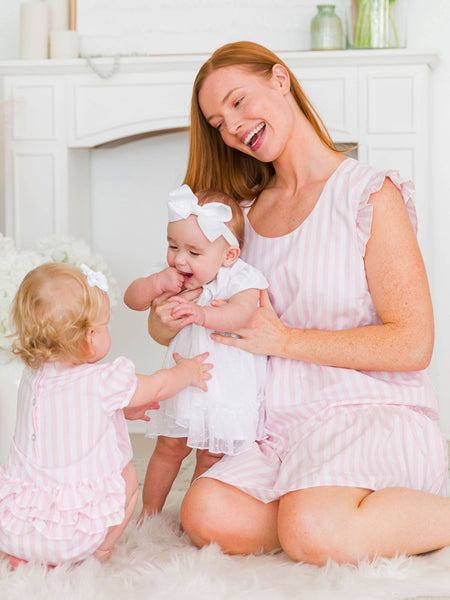 Baby Girls White Dotted Tulle Dress & RuffleButt Set: