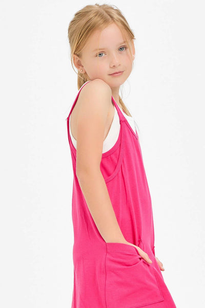 Relaxed Tank Dress with Built-In Romper Lining: Blue Aqua