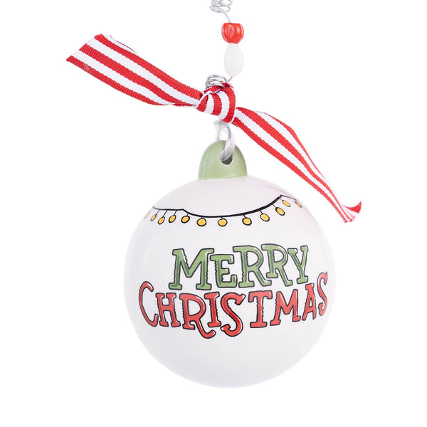 Merry Christmas Green Tractor Holiday Ornament