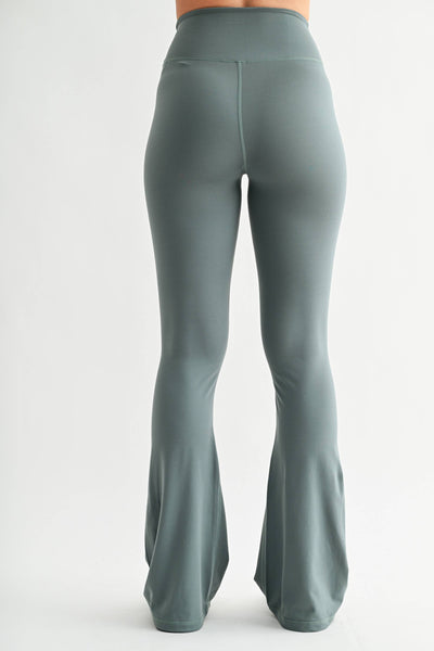 Venice Crossover Waist Yoga Pants: BLACK