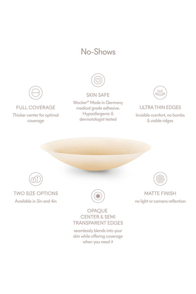 No-Show Reusable Adhesive Nipple Covers: No 3 Buff