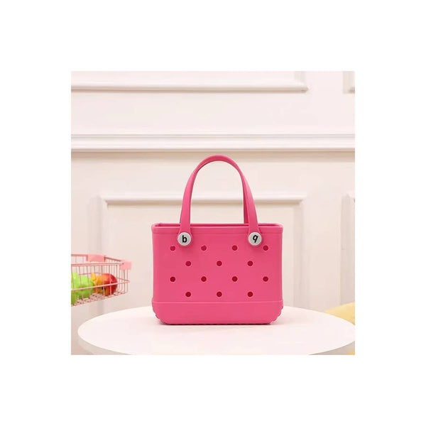 Mini Kid Beach Waterproof Rubber Jelly Tote Bag: GREEN