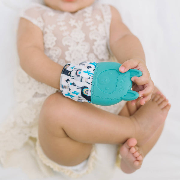 Itzy Mitt™ Silicone Teething Mitts: Leopard