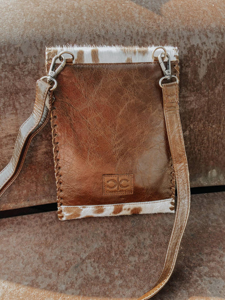 Cowhide Purse with Buckle Accent - Womens Handbags