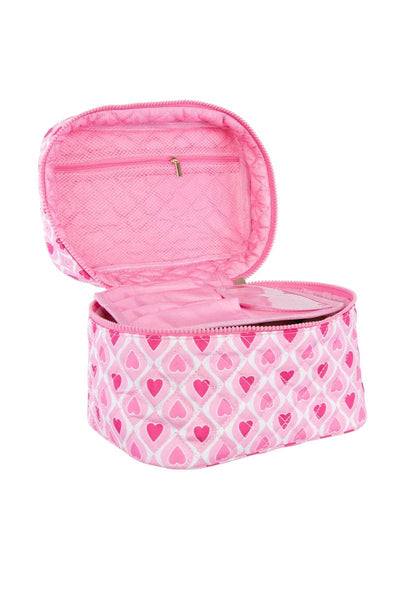 Light and Hot Pink Hearts Makeup Travel Bag: Light Pink